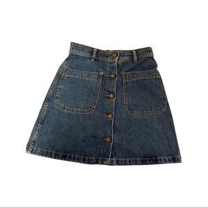 Zara Button Up Mini Denim Skirt